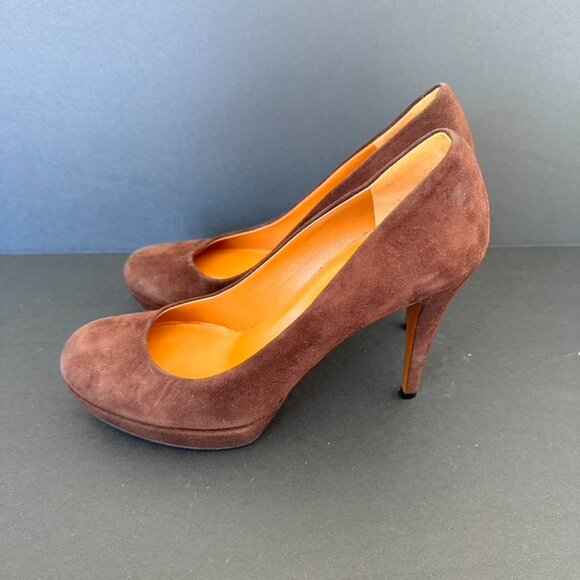 Gucci Cocoa Nappa Charlotte Platform Pumps Heels Size 38 - Picture 15 of 15